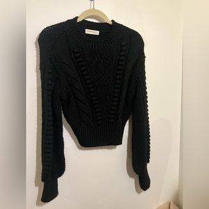 Anthropologie Black Chunky Knit Sweater - Size XS